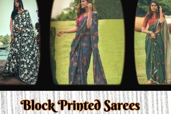 block printed sarees